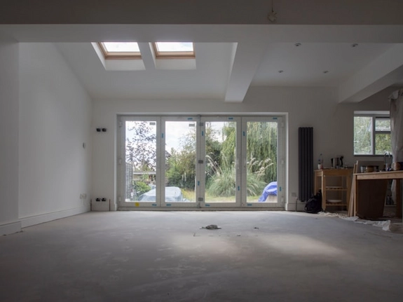 New house extension looking from the inside